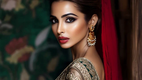 Graceful portrait glows with rich bridal elegance and poise