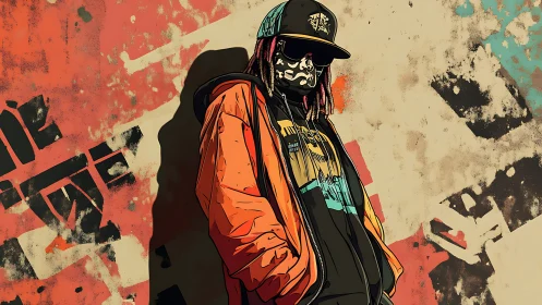 Streetwise shadows and bright beats in bold graffiti glow.