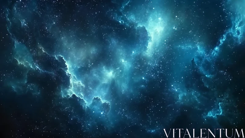 Nebula clouds glow softly as countless stars shimmer beyond