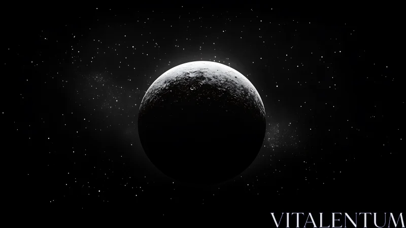 Quiet moonlit world drifting softly through starlit space.