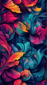 Chromatic fluid dynamics in layered generative petal fields.