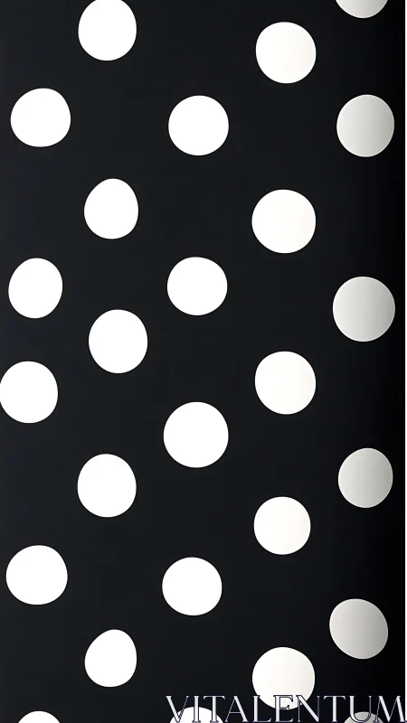 White circular dots on uniform black background pattern.