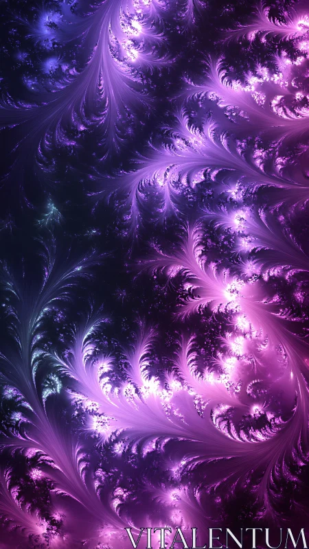 Violet fractal plumes forming luminous cosmic currents.
