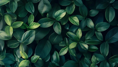 Top-down optical study of glossy green foliage texture field.