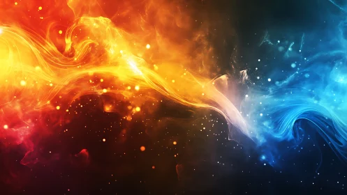 Fire Meets Ice: Cosmic Dance of Flame and Frost.