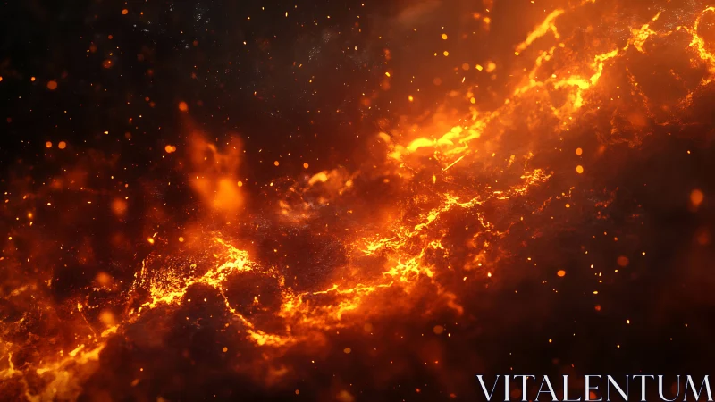 Incandescent Energy Stream Propagating Through Dark Space.