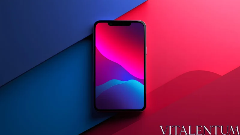 Modern smartphone on vibrant abstract background, digital art style. Modern smartphone on vibrant abstract background, digital art style.