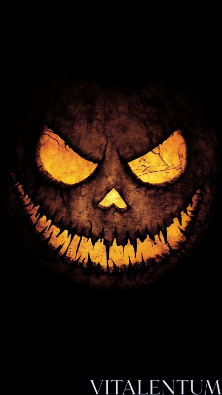 Glowing jack o lantern grin bringing playful Halloween chills.