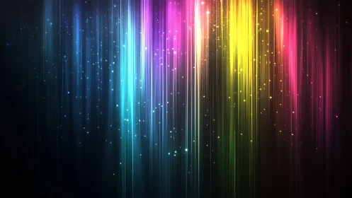 Soft neon light trails drifting through a dreamy night sky.