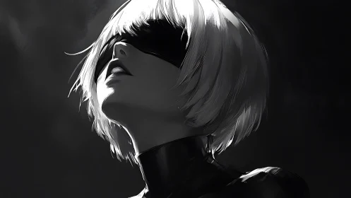 Silent chrome dreams beneath the blindfolded gaze.