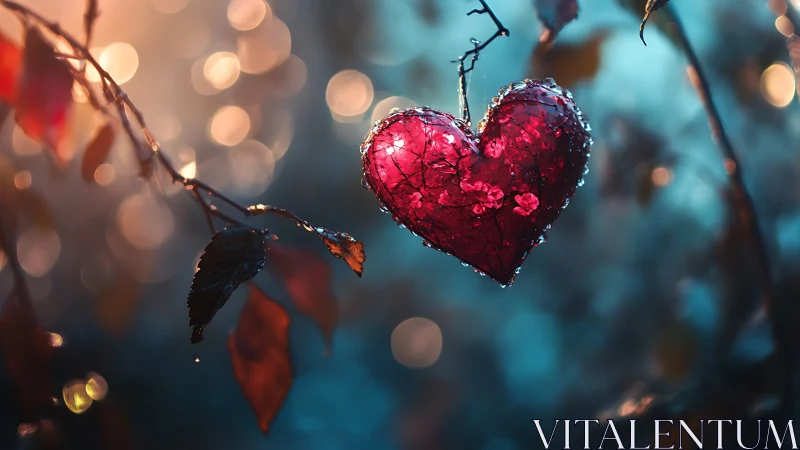 Frozen Heart Ornament in Winter Light.