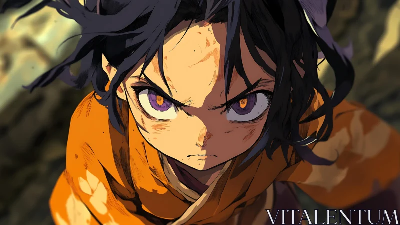 Fierce young warrior locks eyes with danger and refuses fear