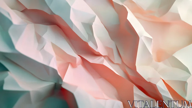 Low‑poly folded surface with soft gradient subsurface scattering