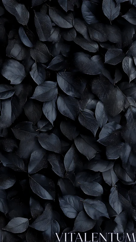 Midnight leaf blanket with soft shimmering shadows.