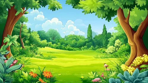 Lush Garden Sanctuary: Nature's Vibrant Tapestry Unfolds.