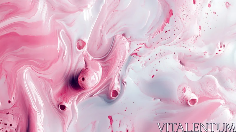 Soft pink fluid abstraction with smooth swirling forms.