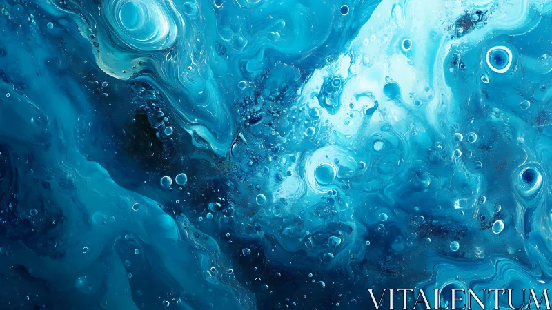 Cosmic tidepool of turquoise nebula swirls and bubbles.