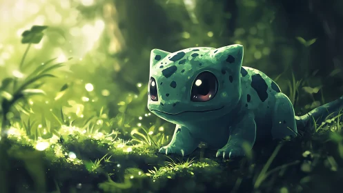 Forest-glow creature pausing in a pocket of mossy starlight.