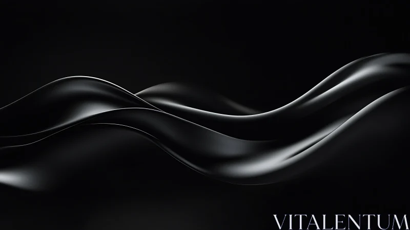 Sculpted black waves flowing across deep shadowed void.