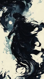 Nocturnal vortex wraith framed by turbulent lunar currents.