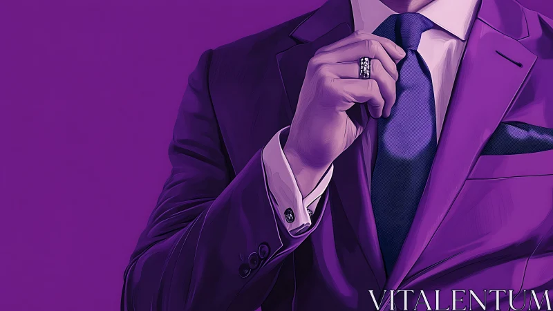 Purple-suited confidence tightens its knot of sharp intent