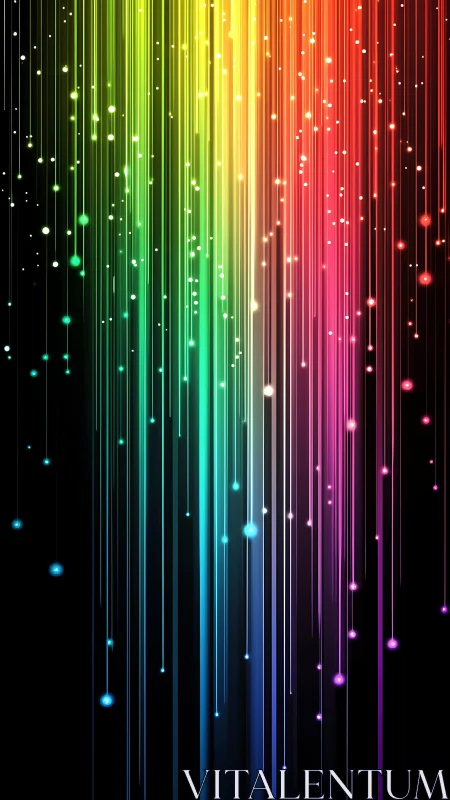 Prismatic lightfall streams cascade through neon starlit dark.