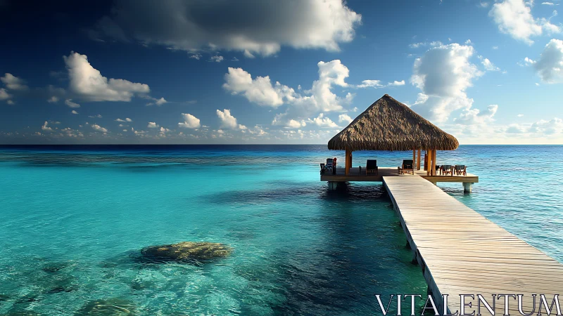 Tropical Overwater Bungalow Resort in Turquoise Lagoon