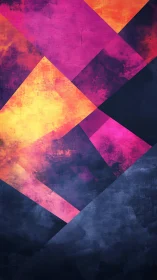 Cozy neon crossroads of pink, gold, and midnight blue shapes.