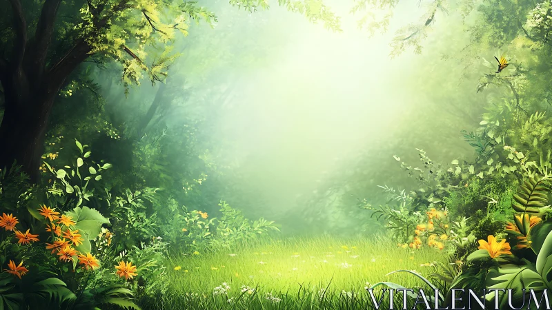 Luminous Sanctuary: Where Sunlight Whispers Through Emerald Canopies.