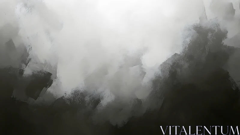 Hushed monochrome stormclouds drifting through soft silence.