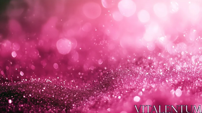 Glitter dunes shimmer as pink bokeh drifts like soft stardust