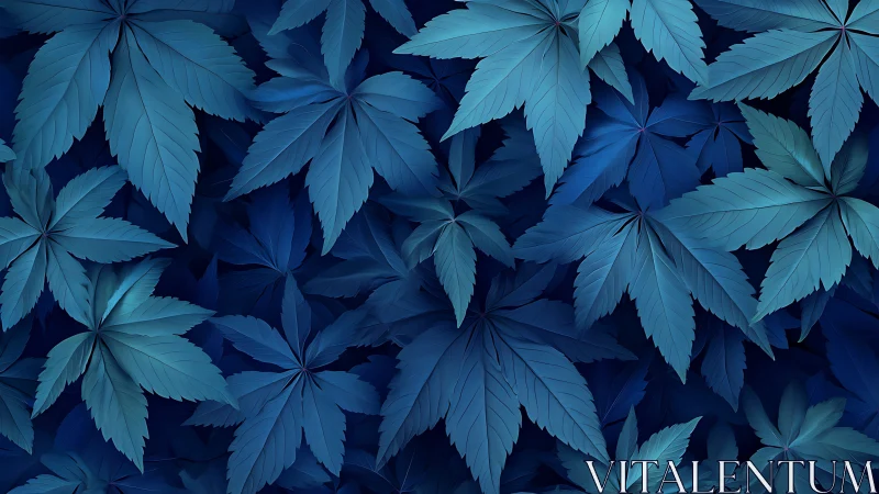 Layered blue foliage creates a calm, immersive abstract canopy