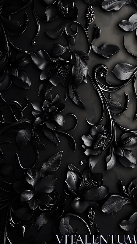 Ornate Floral Metalwork in Monochrome Elegance