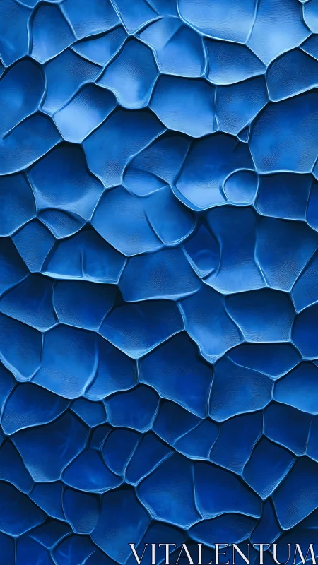 Layered blue polygonal cells form a fluid abstract surface