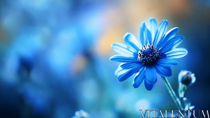 Radiant Blue Flower Blooming With Grace