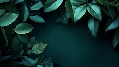 Calm emerald leaves framing a softly glowing forest hush.