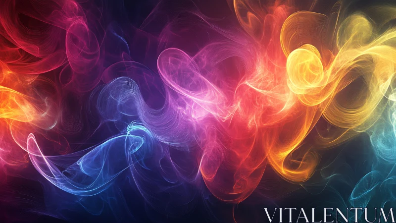 Shimmering ribbons of colorful light dance across deep space