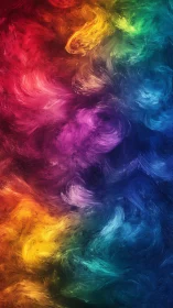 Swirling rainbow currents in a dreamy painted sky.