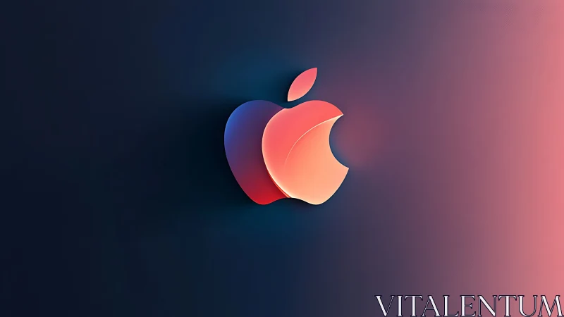 Luminous Apple Silhouettes Dance Through Prismatic Gradient Realms