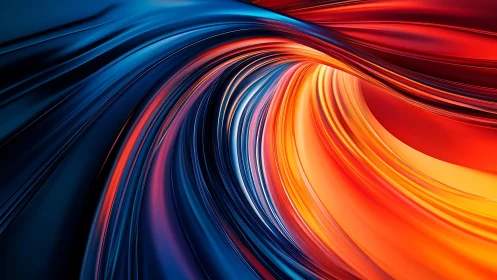 Fluid ribbons of light curve through intense red blue space