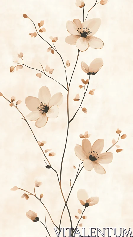 Delicate Blossoms Dancing on Graceful Stems.