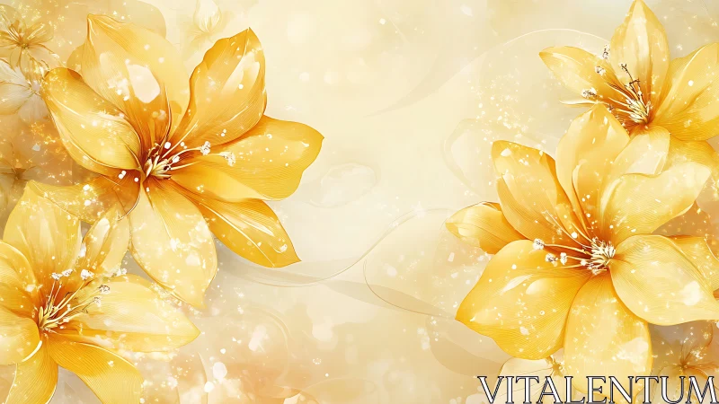 Golden Flowers with Luminous Particles in Warm Ambient Space