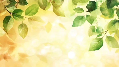 Sunlit foliage canopy with soft bokeh depth of field effect.