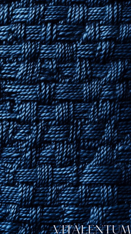 Midnight blue woven threads create a calm, textured rhythm