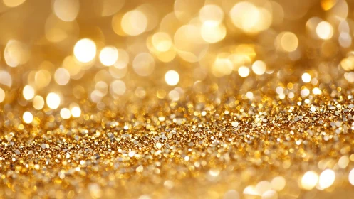 Glittering gold dust horizon under blurred bokeh suns.