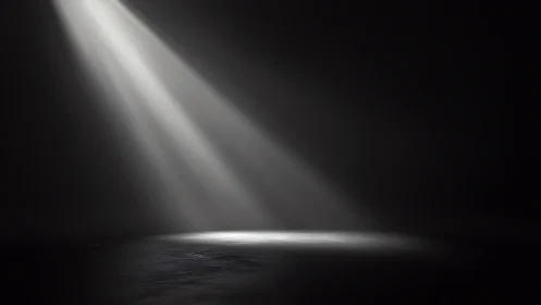 Isolated volumetric spotlight cone illuminating textured floor