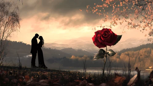 Love's Golden Moment by the Water.