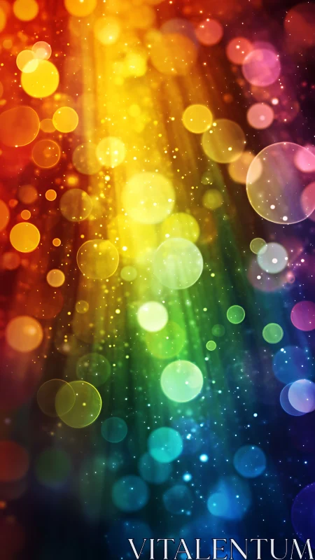 Chromatic bokeh spectrum with vertical light flare structure.