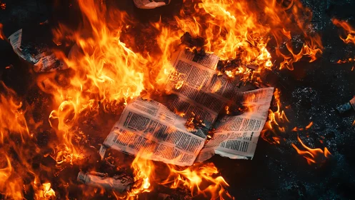 Flames Consume the Daily News.