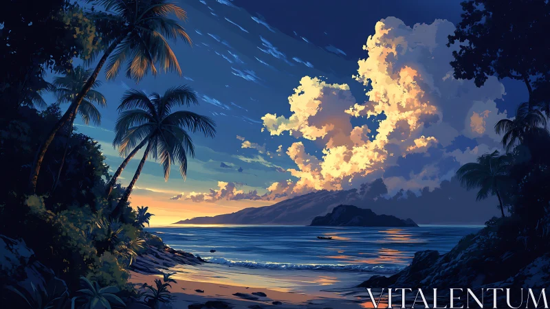 Twilight's Golden Theater: Where Palms Frame Paradise